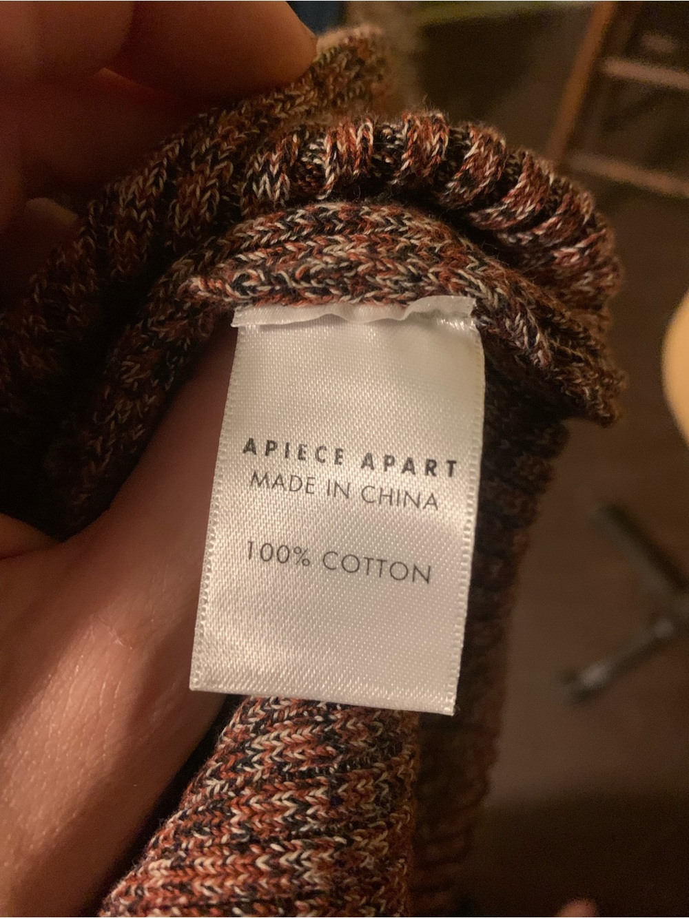 Apiece Apart Marled Rust-Brown Ribbed Knit Top - Picture 5 of 5
